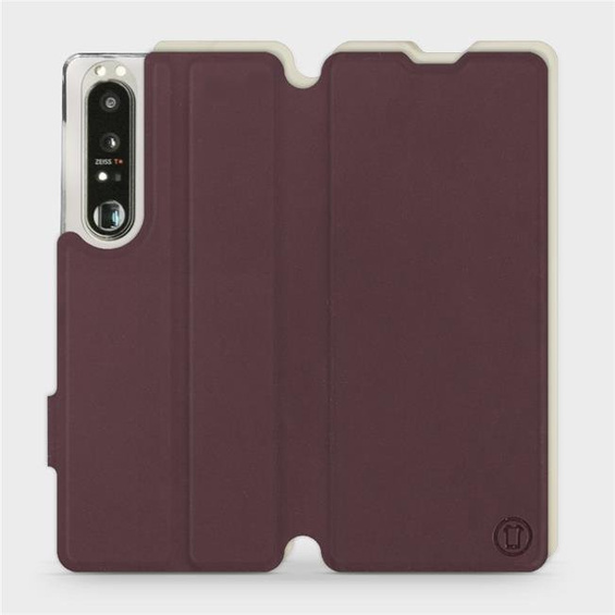 Etui Soft Touch do Sony Xperia 1 III - wzór Matowy burgund z platyną