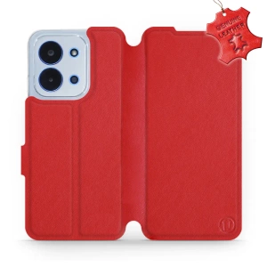 Etui ze skóry naturalnej do Xiaomi Redmi 15C 4G - wzór Red Leather