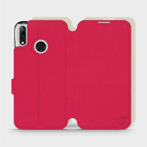 Etui Soft Touch do Huawei Y7 2019 - wzór Żywa czerwień z platyną