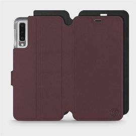 Etui Soft Touch do Samsung Galaxy A7 2018 - wzór Matowy burgund z czernią