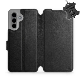 Etui ze skóry naturalnej do Samsung Galaxy A26 5G - wzór Black Leather