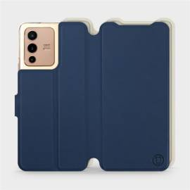 Etui Soft Touch do Vivo V23 5G - wzór Głęboki granat z platyną
