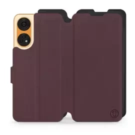 Etui Soft Touch do OPPO Reno 8T 5G - wzór Matowy burgund z czernią