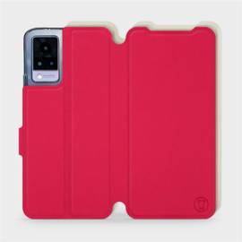 Etui Soft Touch do Vivo V21 5G - wzór Żywa czerwień z platyną