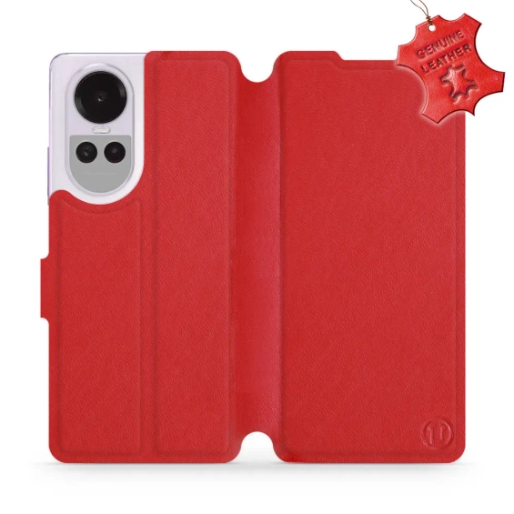 Etui ze skóry naturalnej do OPPO Reno 10 Pro 5G - wzór Red Leather