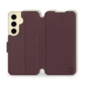 Etui Soft Touch do Samsung Galaxy S24 - wzór Matowy burgund z platyną