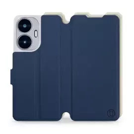 Etui Soft Touch do Realme C55 - wzór Głęboki granat z platyną