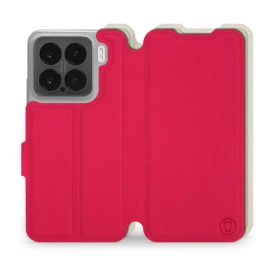 Etui Soft Touch do Xiaomi 15 - wzór Żywa czerwień z platyną