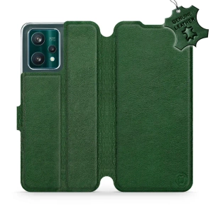 Etui ze skóry naturalnej do Realme 9 Pro Plus - wzór Green Leather