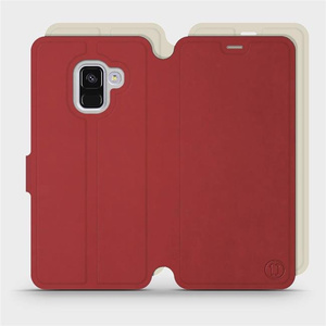 Etui Soft Touch do Samsung Galaxy A8 2018 - wzór Zachodząca czerwień z platyną