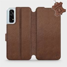 Etui ze skóry naturalnej do Realme 7 - wzór Brown Leather