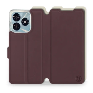 Etui Soft Touch do Huawei Honor X5c Plus - wzór Matowy burgund z platyną