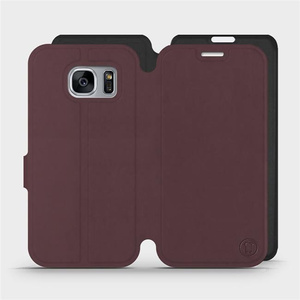 Etui Soft Touch do Samsung Galaxy S7 Edge - wzór Matowy burgund z czernią