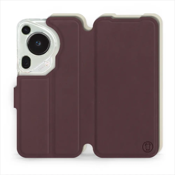 Etui Soft Touch do Huawei Pura 70 Ultra - wzór Matowy burgund z platyną