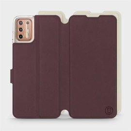 Etui Soft Touch do Motorola Moto G9 Plus - wzór Matowy burgund z platyną