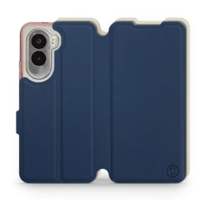 Etui Soft Touch do Xiaomi POCO M7 - wzór Głęboki granat z platyną