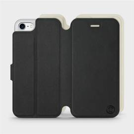 Etui Soft Touch do Apple iPhone 7 - wzór Satynowa czerń z platyną