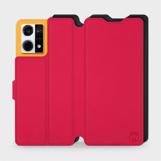 Etui Soft Touch do Oppo Reno 7 4G - wzór Żywa czerwień z czernią