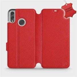 Etui ze skóry naturalnej do Huawei Honor 8X - wzór Red Leather
