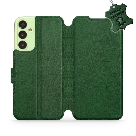 Etui ze skóry naturalnej do Samsung Galaxy A24 - wzór Green Leather