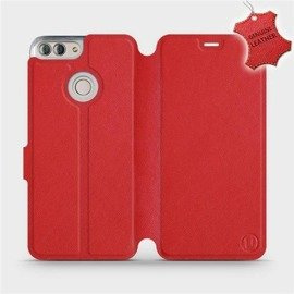 Etui ze skóry naturalnej do Huawei P Smart - wzór Red Leather