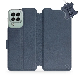 Etui ze skóry naturalnej do Samsung Galaxy M33 5G - wzór Blue Leather