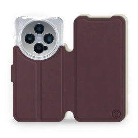 Etui Soft Touch do Vivo X300 - wzór Matowy burgund z platyną