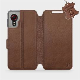 Etui ze skóry naturalnej do Samsung Galaxy Xcover 5 - wzór Brown Leather