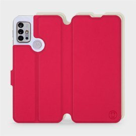 Etui Soft Touch do Motorola Moto G10 - wzór Żywa czerwień z platyną