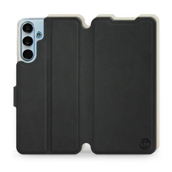 Etui Soft Touch do Samsung Galaxy M55 5G - wzór Satynowa czerń z platyną