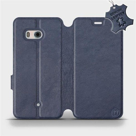 Etui ze skóry naturalnej do HTC U11 - wzór Blue Leather