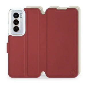 Etui Soft Touch do OPPO Reno 12 5G - wzór Zachodząca czerwień z platyną