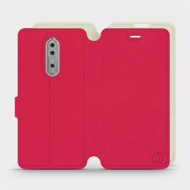Etui Soft Touch do Nokia 8 - wzór Żywa czerwień z platyną