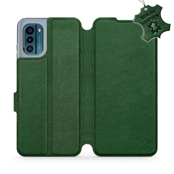Etui ze skóry naturalnej do Nokia G21 - wzór Green Leather