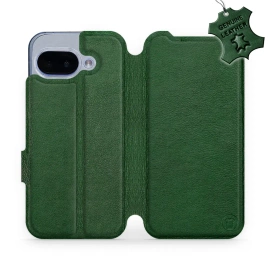 Etui ze skóry naturalnej do Google Pixel 9A - wzór Green Leather