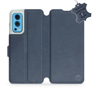 Etui ze skóry naturalnej do OnePlus Nord 2 5G - wzór Blue Leather