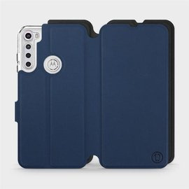 Etui Soft Touch do Motorola One Fusion Plus - wzór Głęboki granat z czernią