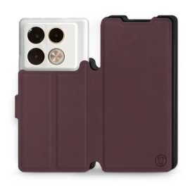 Etui Soft Touch do Infinix Note 40 Pro - wzór Matowy burgund z czernią