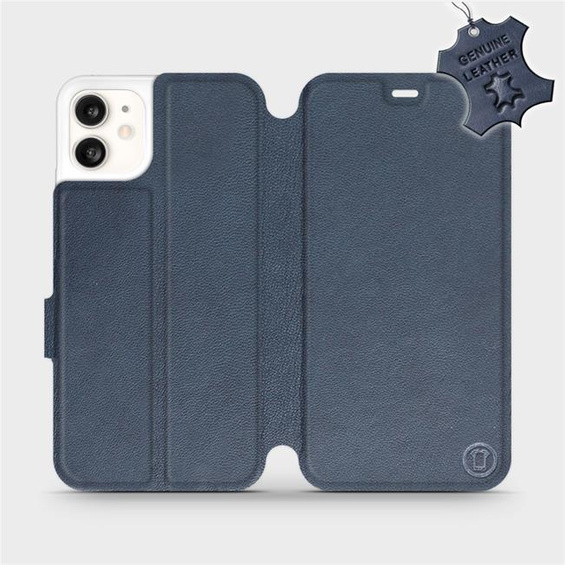 Etui ze skóry naturalnej do Apple iPhone 11 - wzór Blue Leather