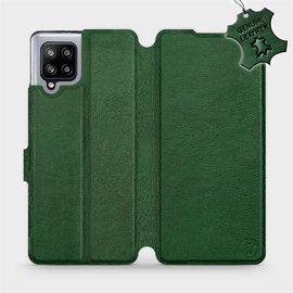 Etui ze skóry naturalnej do Samsung Galaxy A42 - wzór Green Leather