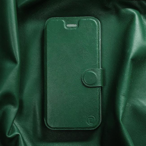 Etui ze skóry naturalnej do Realme GT 2 - wzór Green Leather