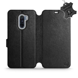 Etui ze skóry naturalnej do Xiaomi Pocophone F1 - wzór Black Leather
