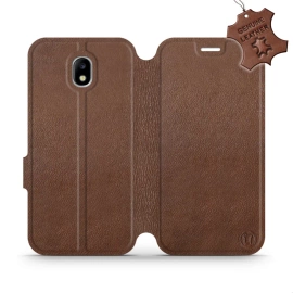 Etui ze skóry naturalnej do Samsung Galaxy J5 2017 - wzór Brown Leather