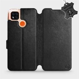Etui ze skóry naturalnej do Xiaomi Redmi 9C - wzór Black Leather