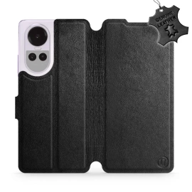 Etui ze skóry naturalnej do OPPO Reno 10 Pro 5G - wzór Black Leather
