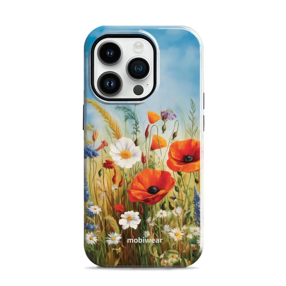Mobiwear Elite Pro do Apple iPhone 14 Pro, ochrona telefonu, trwała konstrukcja, wygodne użytkowanie, dopasowanie, Łąkowe Kwiaty