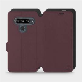 Etui Soft Touch do LG G8s ThinQ - wzór Matowy burgund z czernią