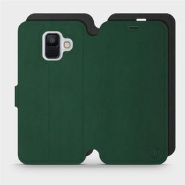 Etui Soft Touch do Samsung Galaxy A6 2018 - wzór Miejska zieleń z czernią