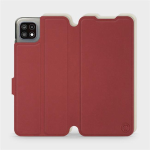 Etui Soft Touch do Samsung Galaxy A22 5G - wzór Zachodząca czerwień z platyną