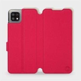 Etui Soft Touch do Samsung Galaxy A22 5G - wzór Żywa czerwień z platyną